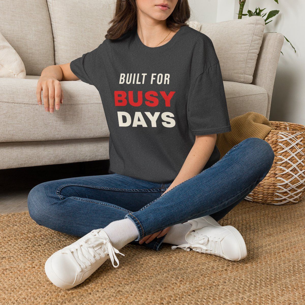 Unisex Built For Busy Days T-Shirt | Motivational Typography Tee| T-Shirt For Work