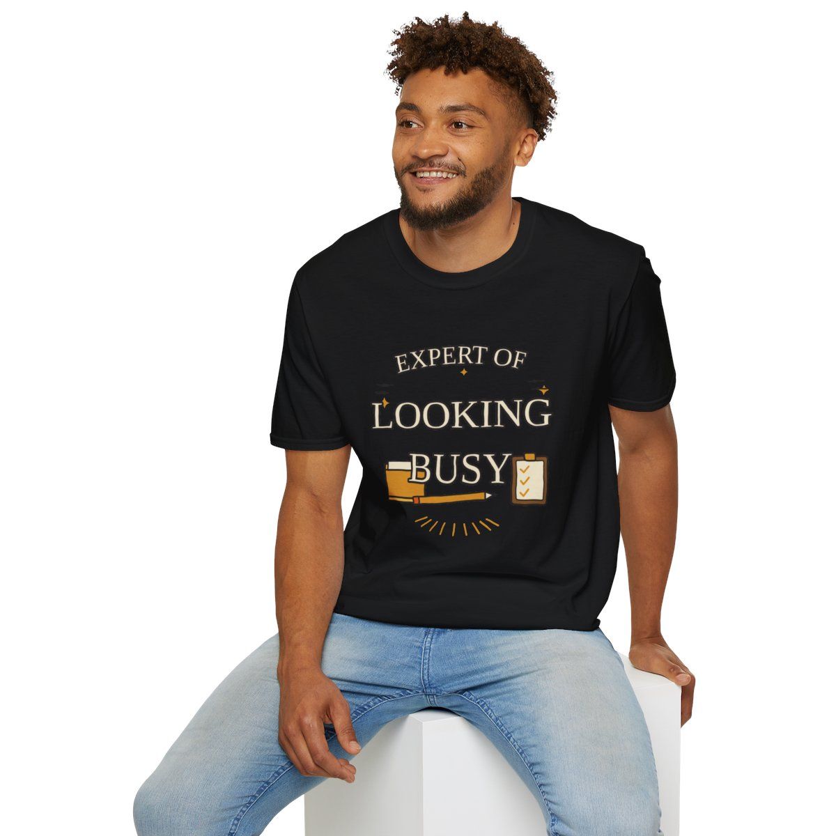 Unisex "Expert of Looking Busy" T-Shirt | Funny Office Humor, Lazy Work Shirt
