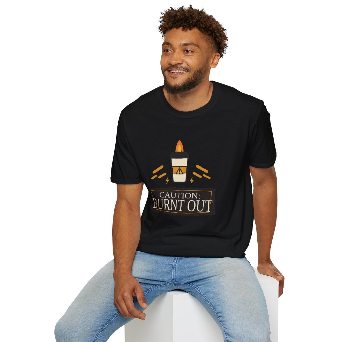 Unisex "Caution: Burnt Out" |T-Shirt | Coffee Candle Graphic Tee