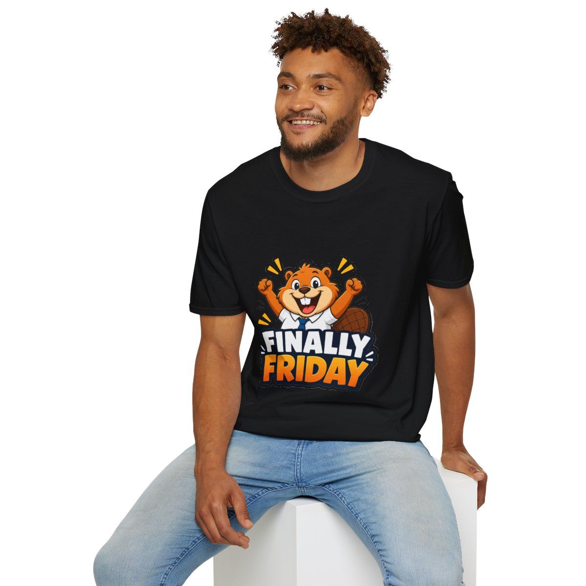 Unisex "Finally Friday" Happy Beaver T-Shirt | Weekend Celebration Tee