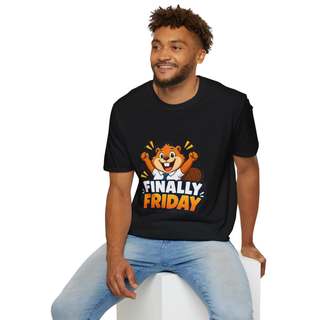 Unisex "Finally Friday" Happy Beaver T-Shirt | Weekend Celebration Tee