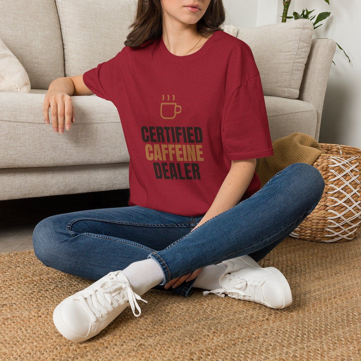 Unisex "Certified Caffeine Dealer" T-Shirt | Coffee Mug Graphic, Barista Lover Tee| T-Shirt For Work