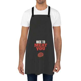 Nice to Meat You Apron | Funny BBQ Kitchen Apron with Steak Graphic