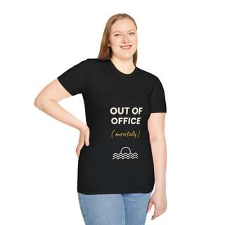 Unisex "Out of Office (Mentally)" T-Shirt | Funny Work Break Beach Tee | Funny Leaving Gift for a Colleague