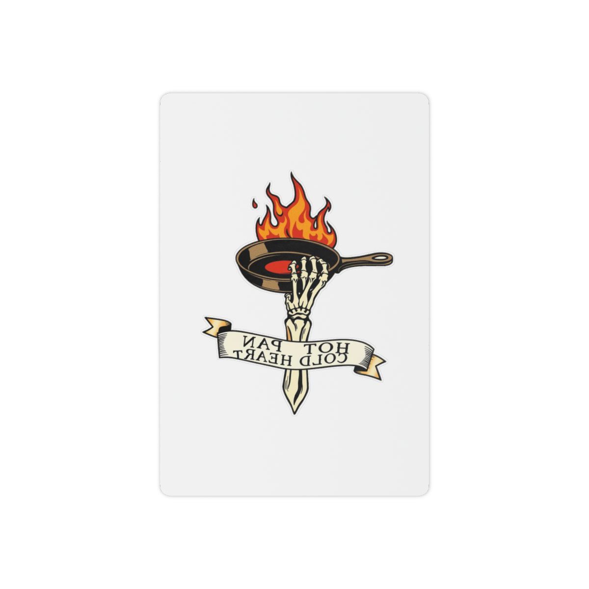 Hot Pan Cold Heart Temporary Tattoo | Skeleton & Flames Flash