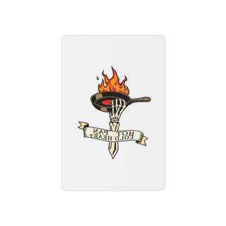 Hot Pan Cold Heart Temporary Tattoo | Skeleton & Flames Flash