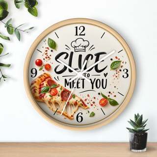 Slice to Meet You Wall Clock | Pizza Kitchen
