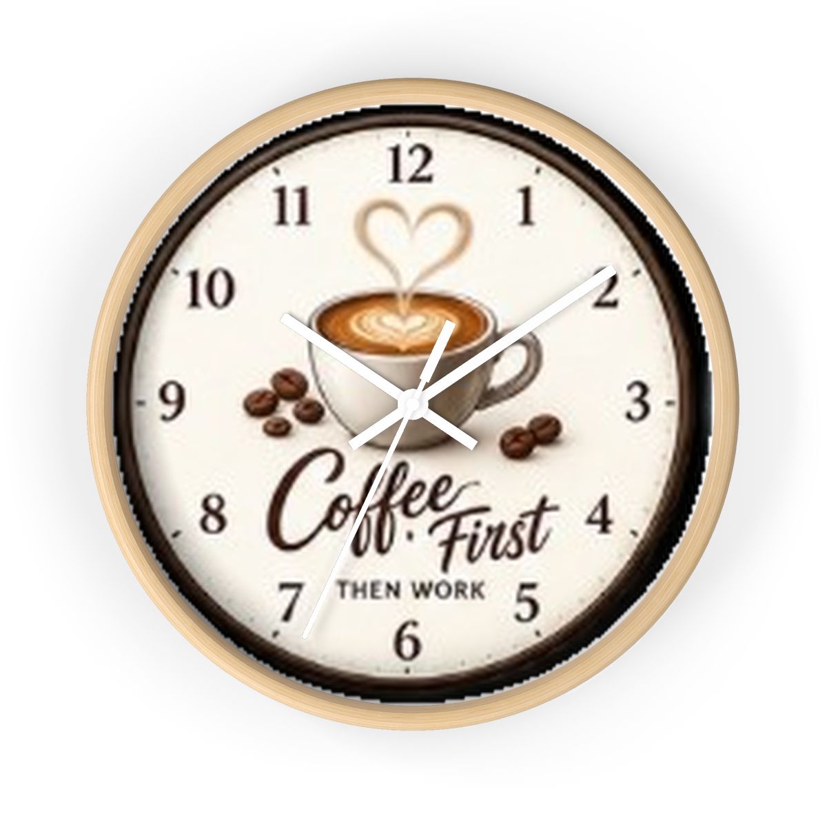 Coffee First Then Work Wall Clock