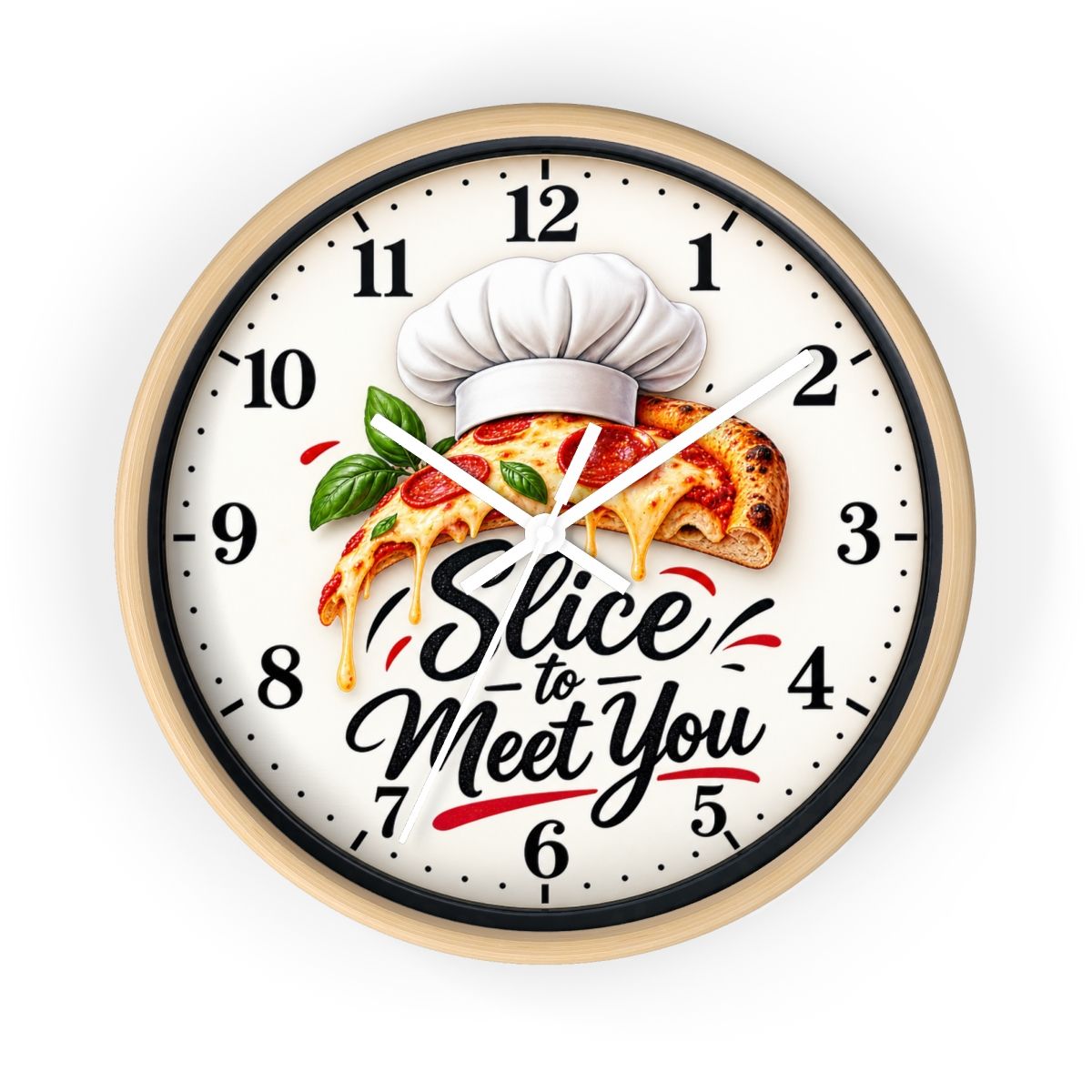 Slice to Meet You Wall Clock | Black Rim Pizzeria