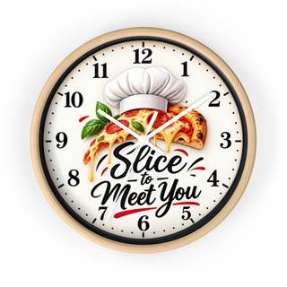 Slice to Meet You Wall Clock | Black Rim Pizzeria